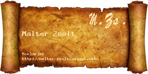 Malter Zsolt névjegykártya